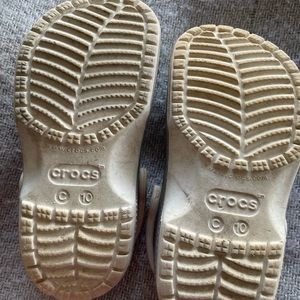 Crocs, size toddler 10, silver glitter, EUC